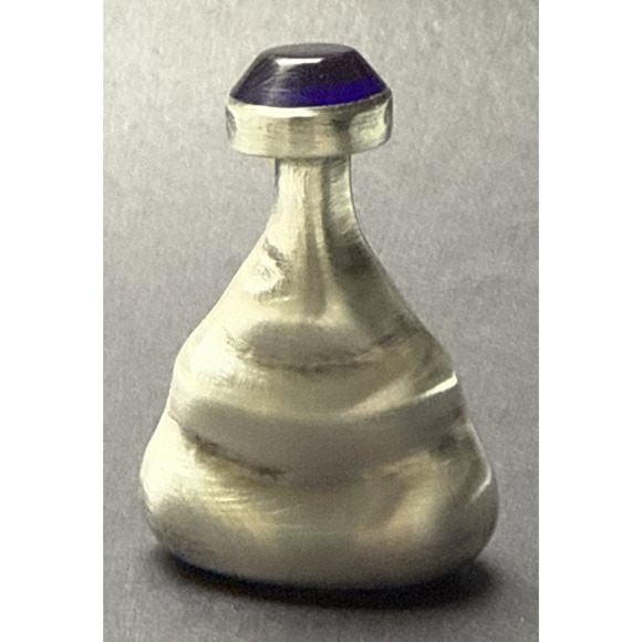 Taxco Sterling Silver TH-112 Mini Perfume Bottle Modern Blue Cabochon As Is - Picture 6 of 15